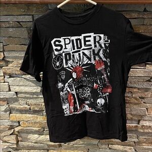 Hot Topic Spider Punk Graphic Tee - Black and Red